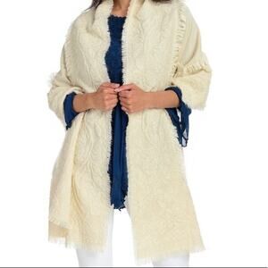 Beautiful stylish wrap embroidered floral style with fringe.